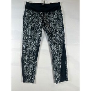 Nike Dri Fit Women's Black White Abstract Print Athletic Leggings‎ Size S